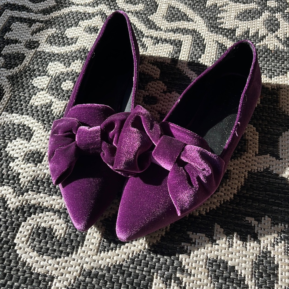 Purple velvet never worn shoes